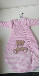 Babies spací vak s rukávy růžový medvěd